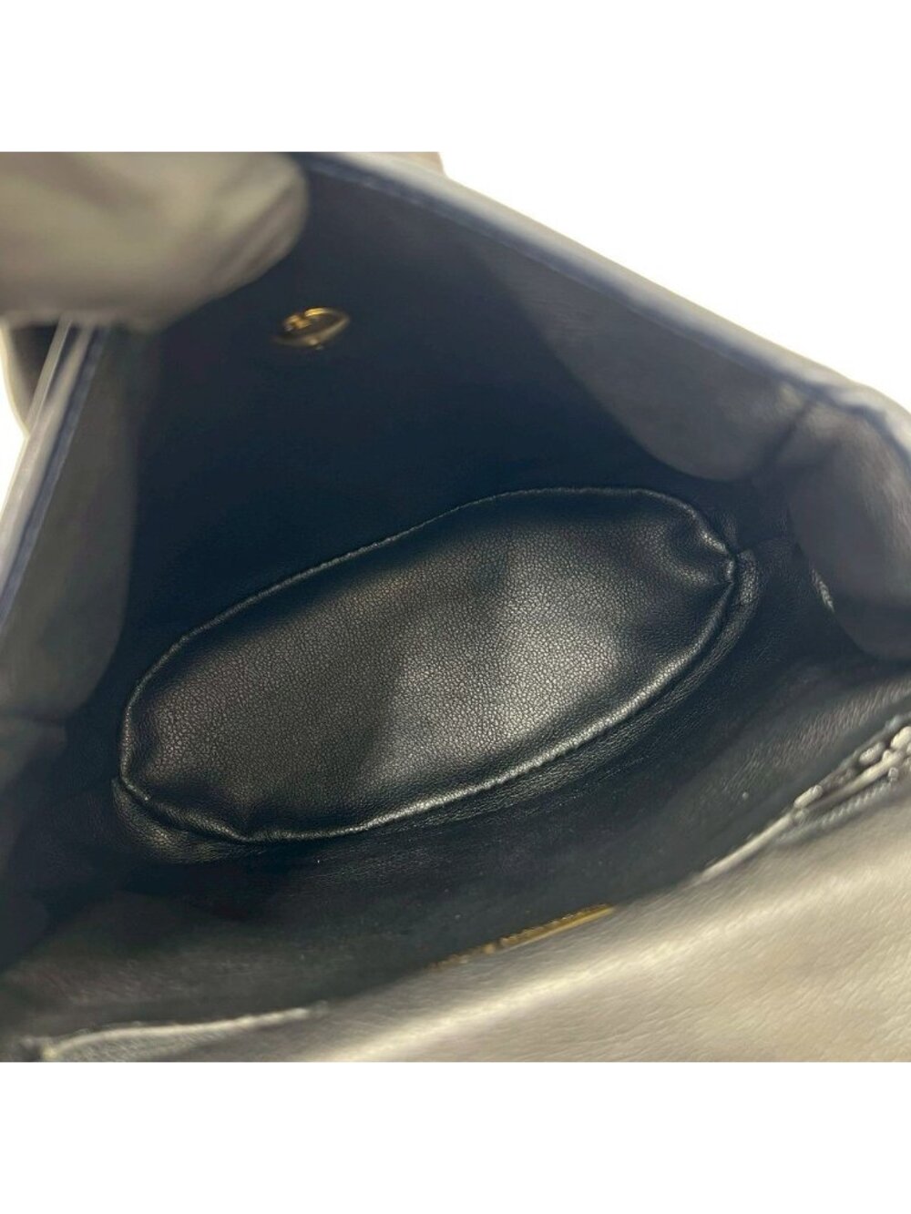 Dior Vintage CD Logo Leather Handbag Mini Tote Navy - Picture 9 of 10